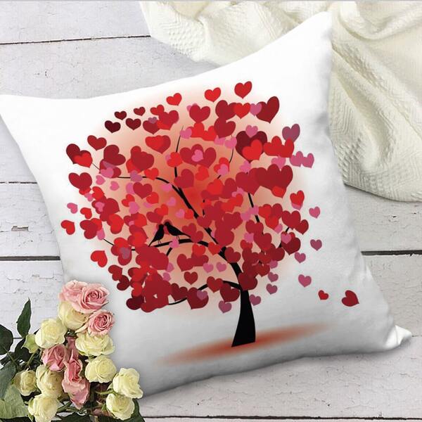 

1pc Heart Print Cushion Cover Without Filler, Multicolor