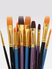 10入组/包隨機畫筆套裝繪畫藝術畫筆適用於丙烯酸油水彩藝術家專業繪畫套件 - 彩色 - 查看 1