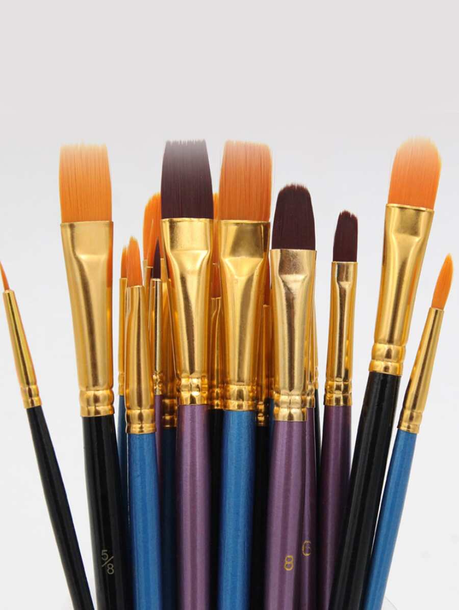10入组/包隨機畫筆套裝繪畫藝術畫筆適用於丙烯酸油水彩藝術家專業繪畫套件 - 彩色 - 查看 1