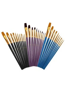 10入组/包隨機畫筆套裝繪畫藝術畫筆適用於丙烯酸油水彩藝術家專業繪畫套件 - 彩色 - 查看 4