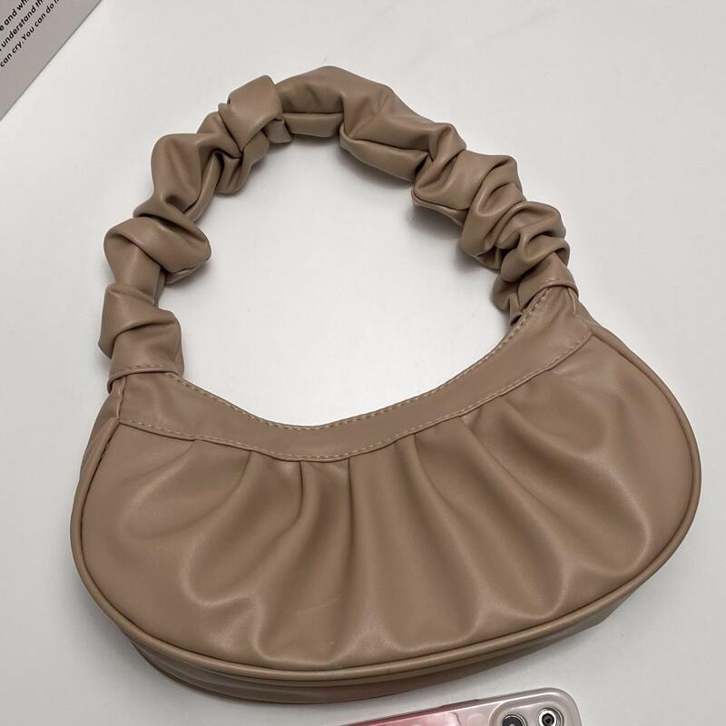 

Ruched Shoulder Bag, Khaki