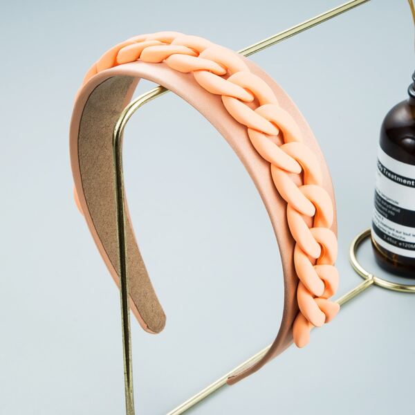 

Chain Decor Wide Headband, Orange
