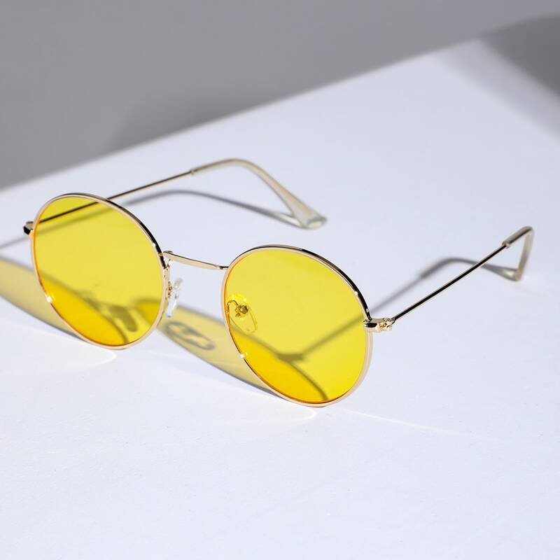 

Guys Round Frame Sunglasses, Yellow