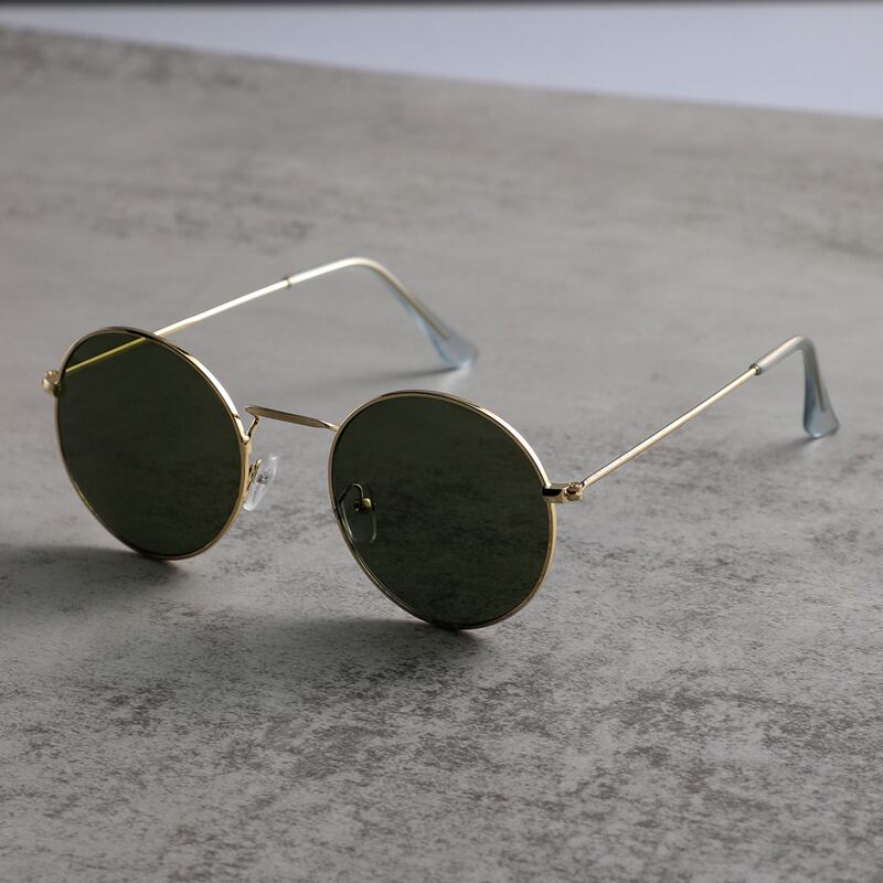 

Guys Round Frame Sunglasses, Dark green