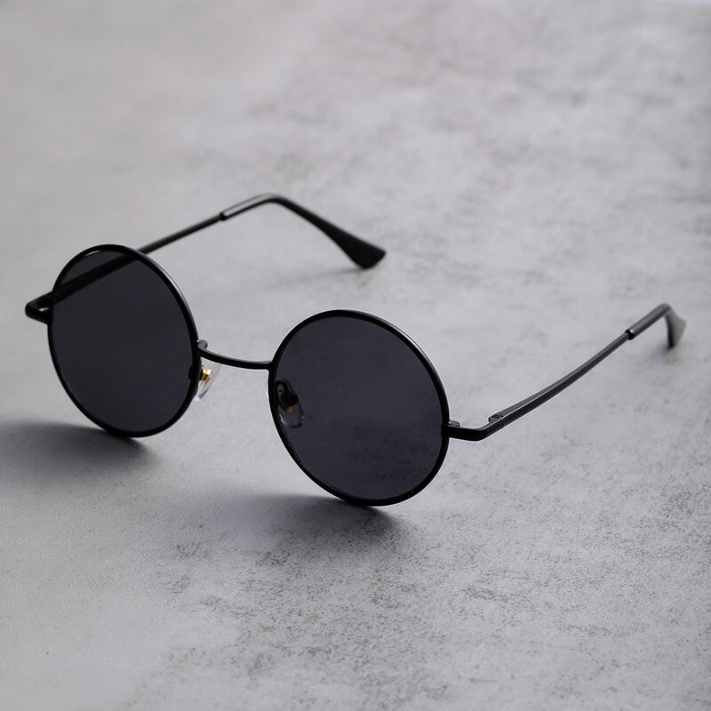 

Guys Round Frame Sunglasses, Black