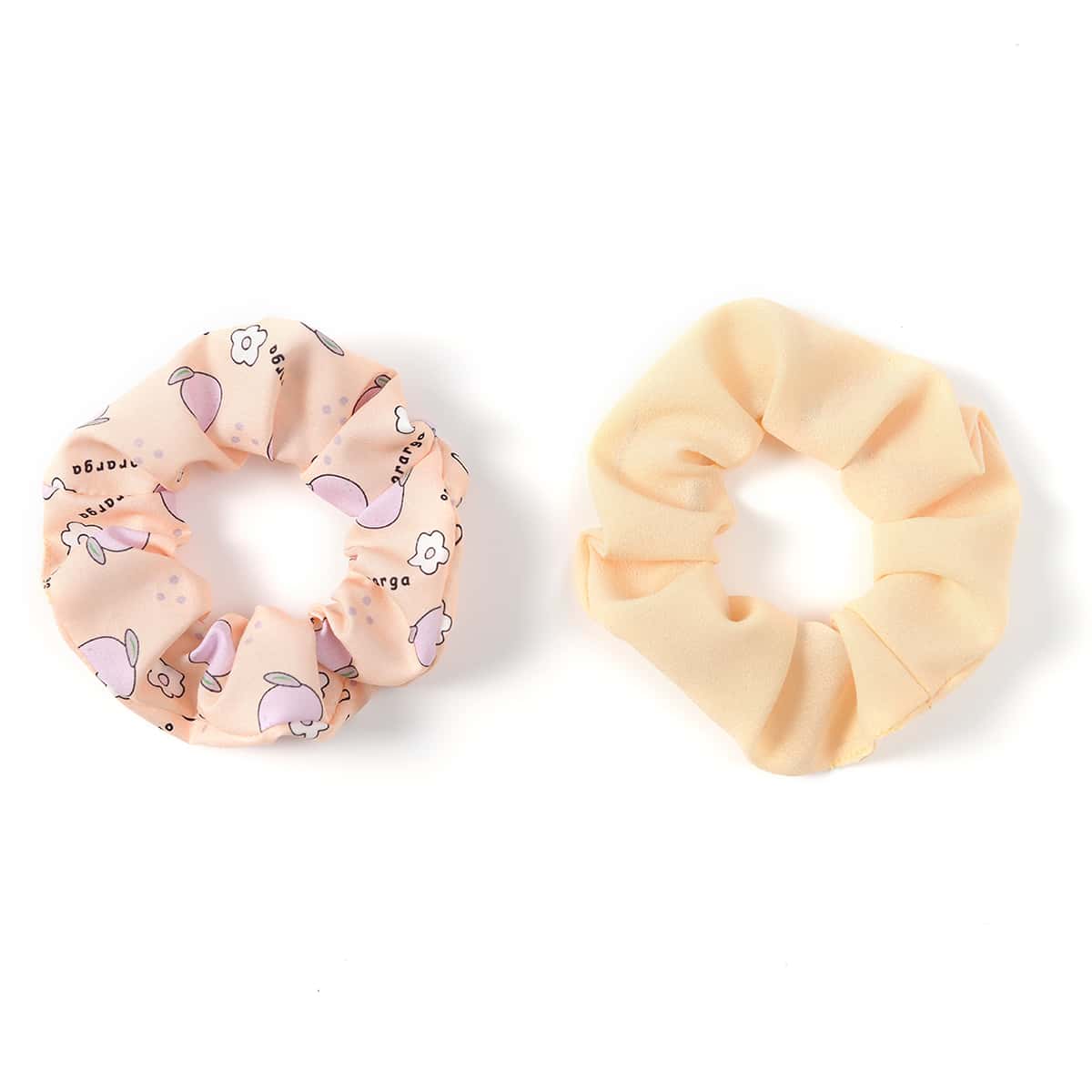 

2pcs Flower Print Scrunchie, Multicolor
