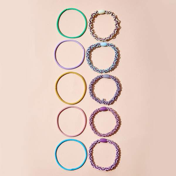 

10pcs Minimalist Hair Tie, Multicolor