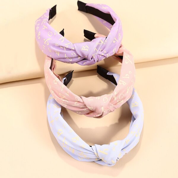 

3pcs Knot Hair Hoop, Multicolor