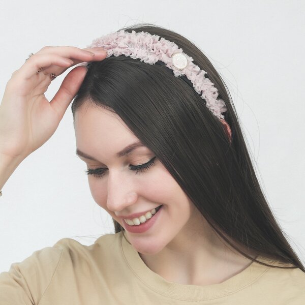 

Fabric Decor Hair Hoop, Pink