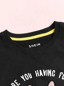 Niñas Camiseta con estampado de conejo de dibujos animados