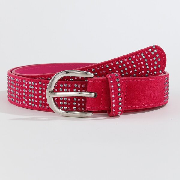 

Rhinestone Decor Belt, Rose red