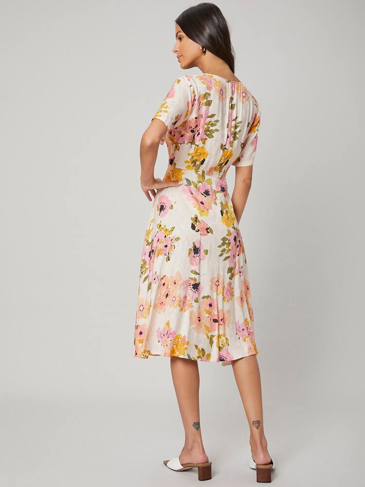 SHEIN Silk Midi Flowy Dress | SHEIN USA