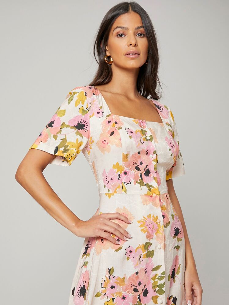 SHEIN Silk Midi Flowy Dress | SHEIN USA