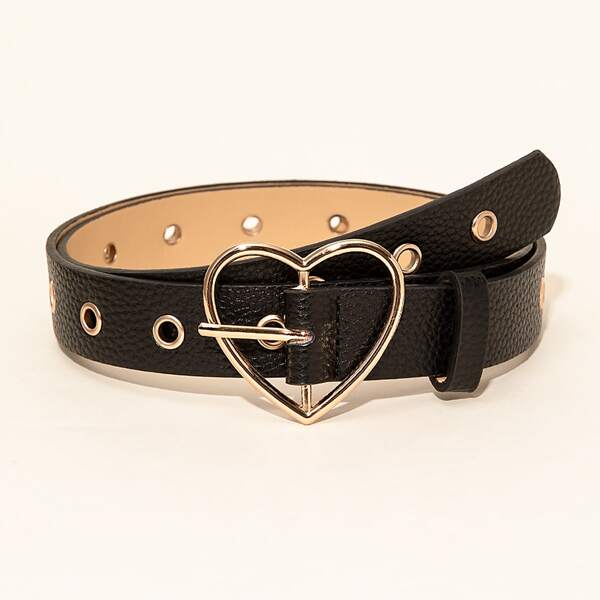 

Heart Buckle Belt, Black