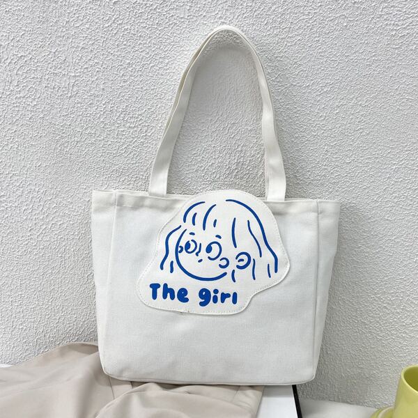 

Figure Graphic Tote Bag, White