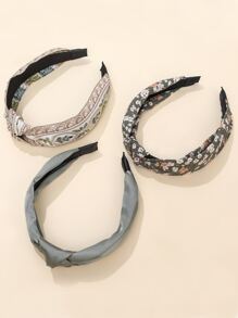3 Piezas De Aros Para Cabello Con Detalles Florales Y De Bordado De Estilo Bohemio - Multicolor - Ver 2