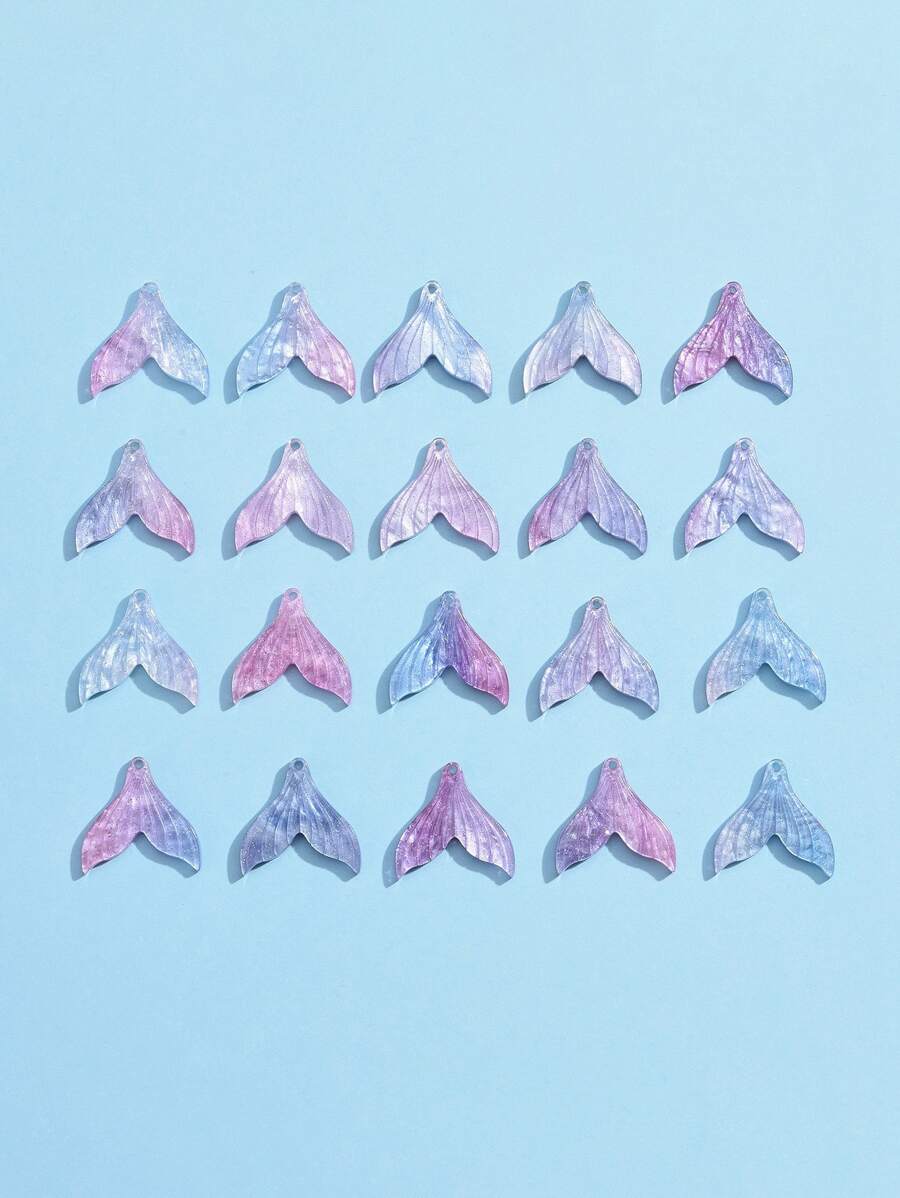 20入組美人魚尾巴形狀DIY吊墜首飾類 - 淡紫色 - 查看 1