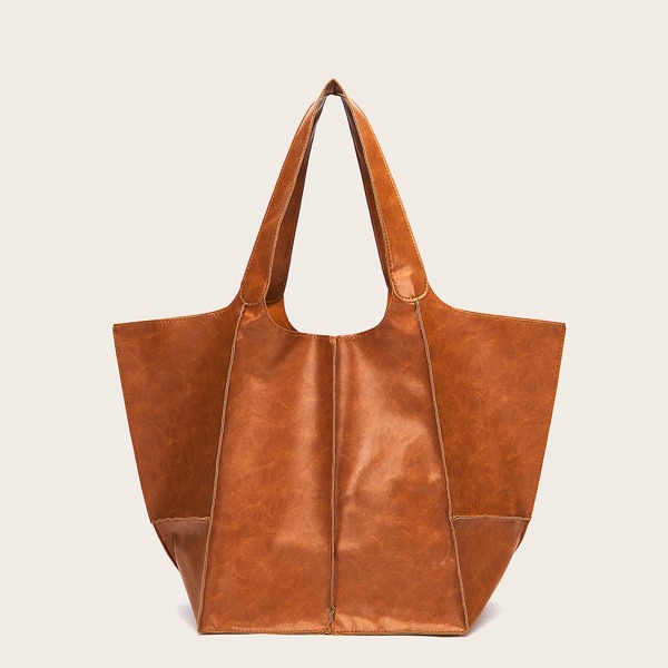 

Solid Tote Bag, Brown