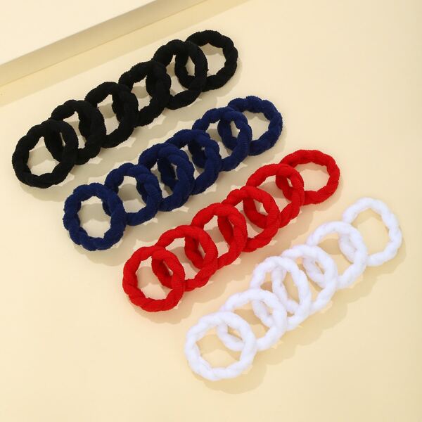 

24pcs Solid Hair Tie, Multicolor