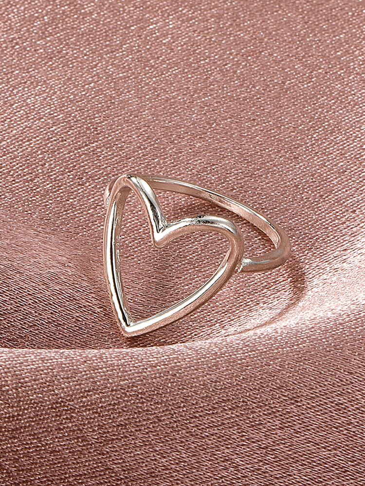 1pc Fashionable Simple Love Decorated Ring Suitable For Women's Daily Wear