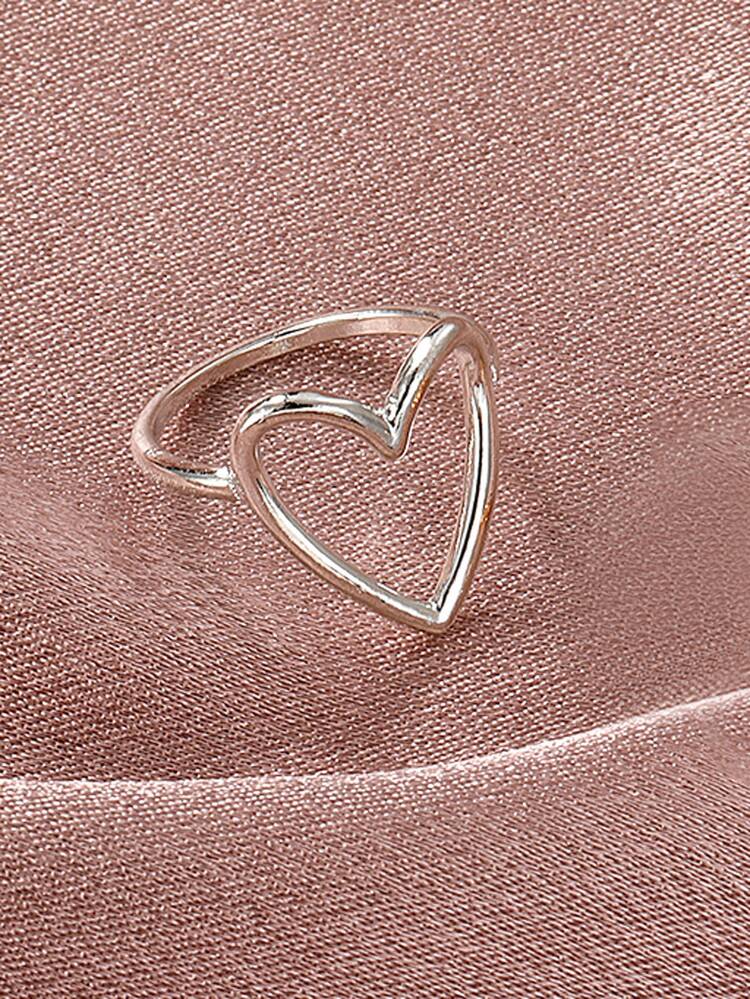 1pc Fashionable Simple Love Decorated Ring Suitable For Women's Daily Wear
