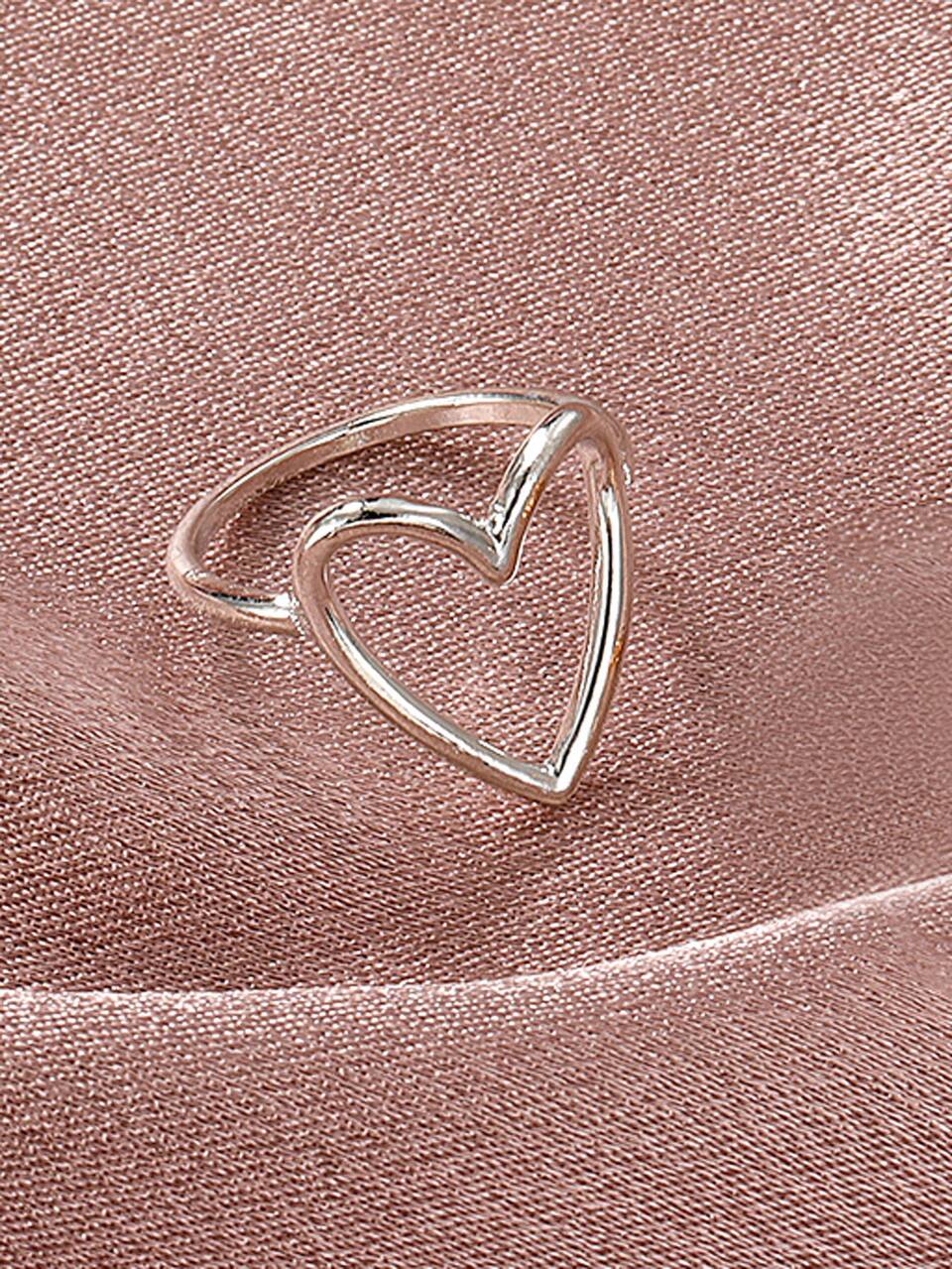 1pc Fashionable Simple Love Decorated Ring Suitable For Women's Daily Wear