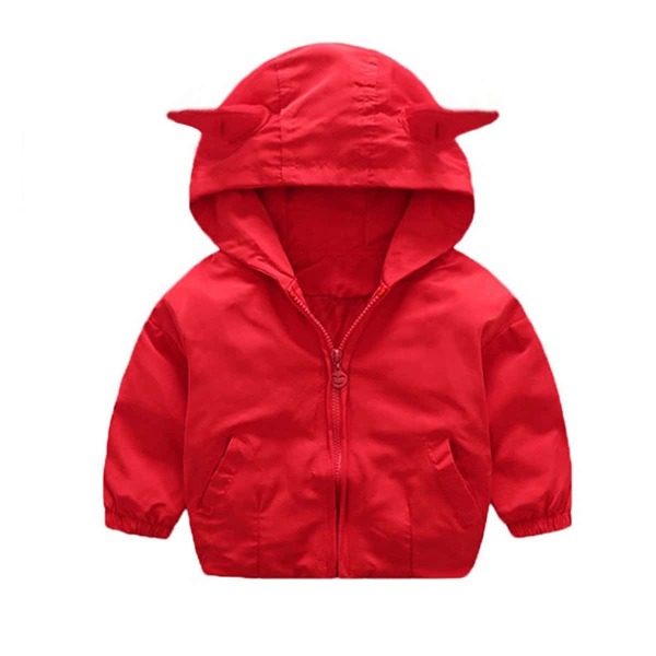 

Toddler Boys 3D Design Zip Up Hooded Jacket, Red