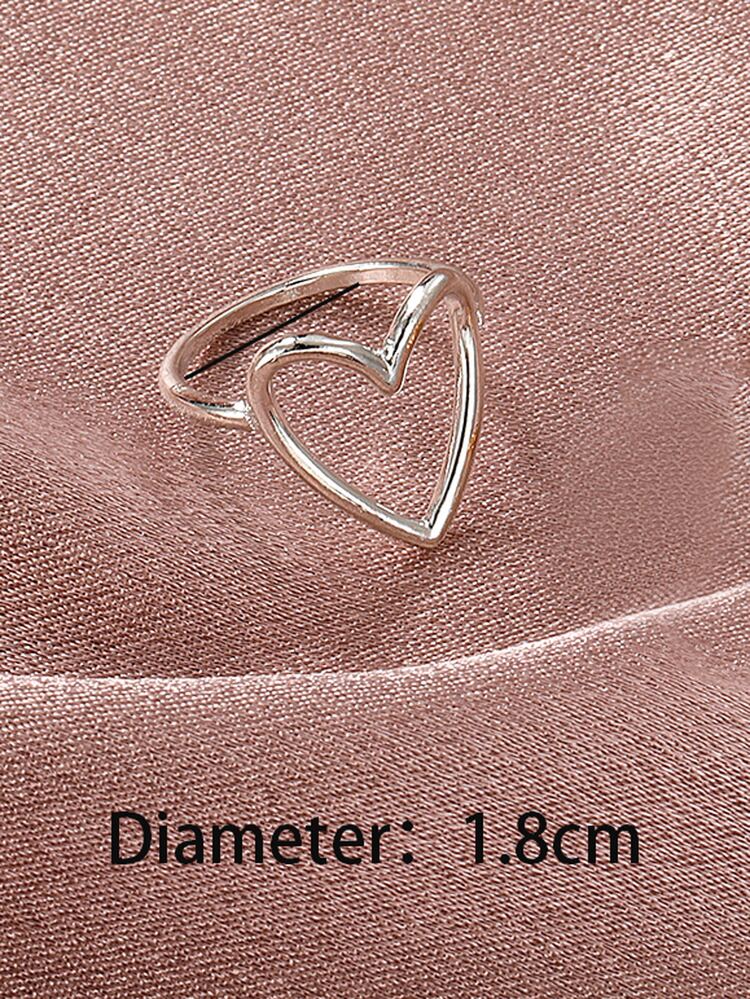 1pc Fashionable Simple Love Decorated Ring Suitable For Women's Daily Wear