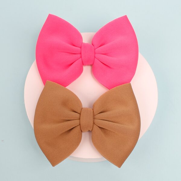 

2pcs Toddler Girls Bow Decor Hair Clip, Multicolor
