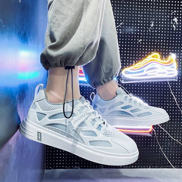 

Men Lace Up Front Skate Shoes, Light grey
