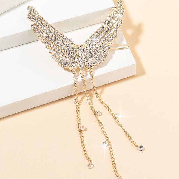 

Rhinestone Wing Decor Hair Clip, Gold