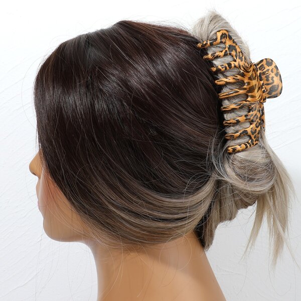

Leopard Print Hair Claw, Brown