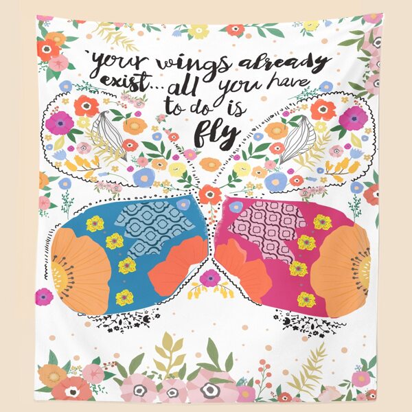 

Flower Print Tapestry, Multicolor