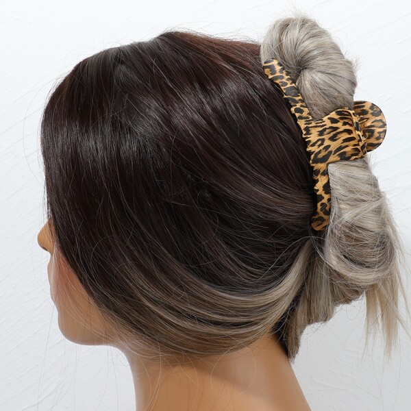 

Leopard Print Hair Claw, Brown