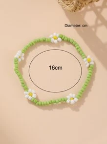 Simple Beaded Bracelet - Green - View 4