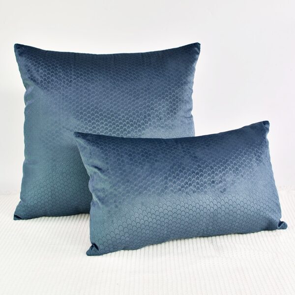 

1pc Velvet Fish Scale Pattern Cushion Cover Without Filler, Blue