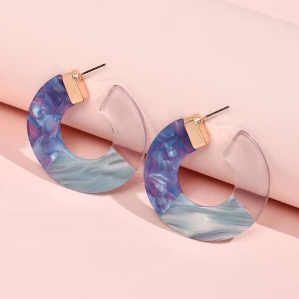 

Colorblock Acrylic Earrings, Multicolor