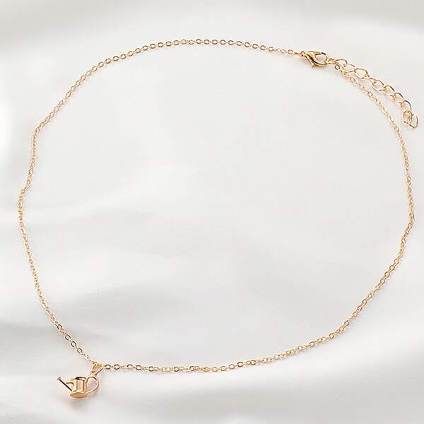 

Watering Pot Pendant Necklace, Gold