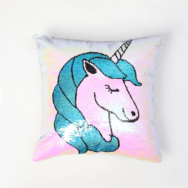 

Unicorn Pattern Cushion Cover Without Filler, Multicolor