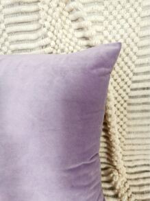 1pc Plain Cushion Cover Without Filler, Burgundy Simple Throw Pillow Case, Pillow Insert Not Include, For Sofa, Living Room - Lilac Purple - View 4