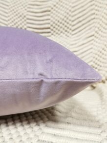 1pc Plain Cushion Cover Without Filler, Burgundy Simple Throw Pillow Case, Pillow Insert Not Include, For Sofa, Living Room - Lilac Purple - View 5