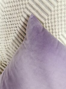 1pc Plain Cushion Cover Without Filler, Burgundy Simple Throw Pillow Case, Pillow Insert Not Include, For Sofa, Living Room - Lilac Purple - View 7