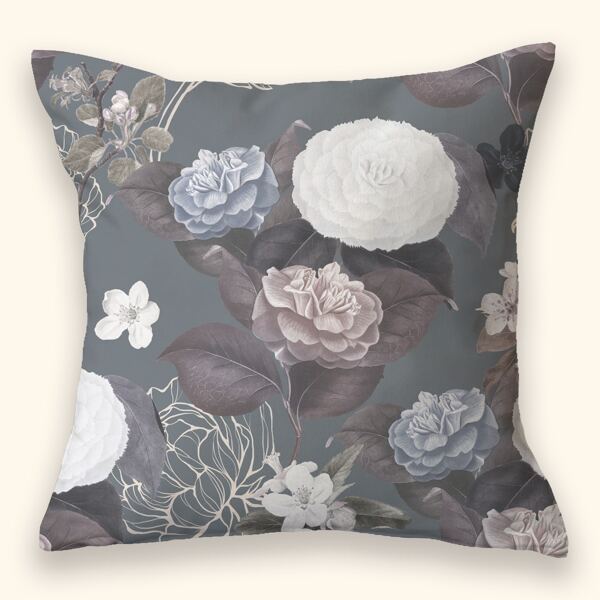 

1pc Flower Print Cushion Cover Without Filler, Multicolor