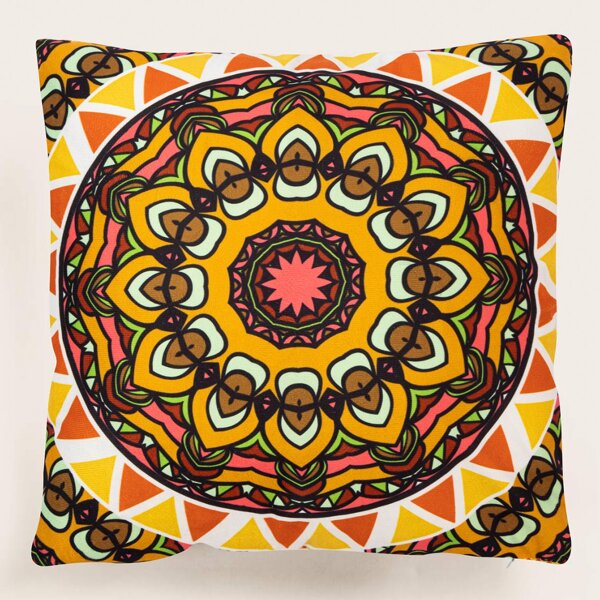 

Mandala Print Cushion Cover Without Filler, Multicolor