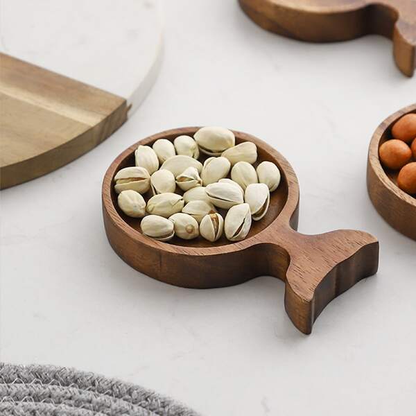 

1pc Fish Shaped Snack Tray, Brown