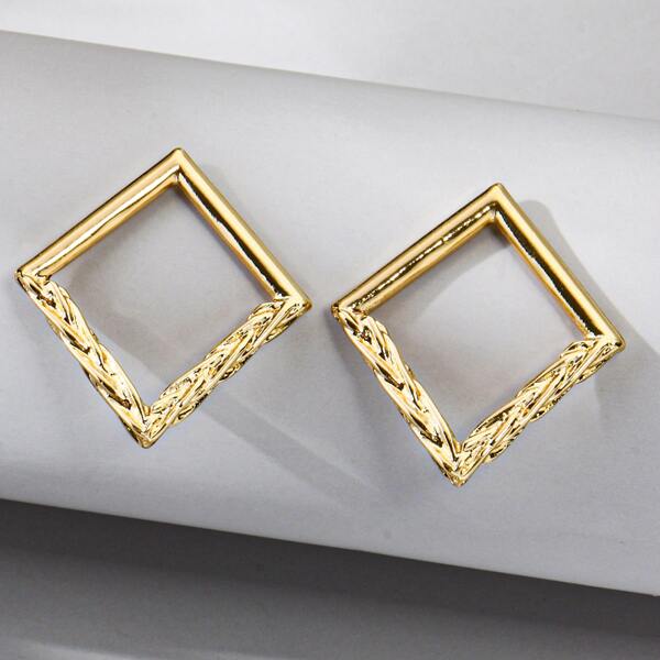 

Geometric Stud Earrings, Gold