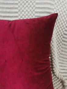 1pc Plain Cushion Cover Without Filler, Burgundy Simple Throw Pillow Case, Pillow Insert Not Include, For Sofa, Living Room - Burgundy - View 7
