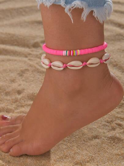 خلخال مزخرف بصدف 2 قطع