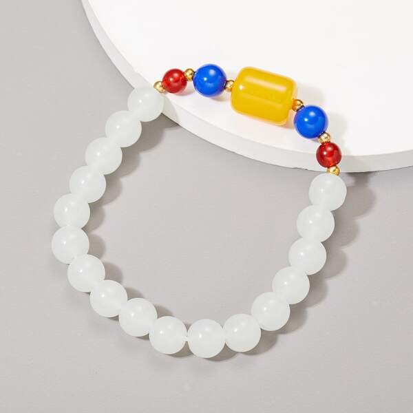 

1pc Beaded Bracelet, Multicolor