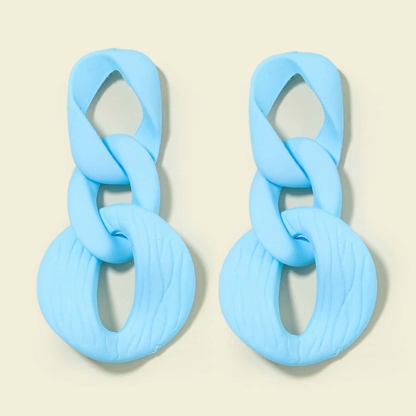 

Chain Drop Earrings, Baby blue